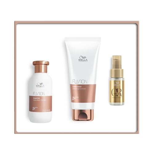 Wella Professionals Fusion Intense Repair Coffret Cadeau – Soin réparateur cheveux cassés – Shampooing 250ml, After-Sham
