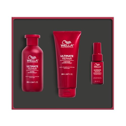 Shampooing Wella Professionals Ultimate Repair 250 ml + après-shampoing 200 ml + Miracle Hair Rescue 30 ml pour cheveux 