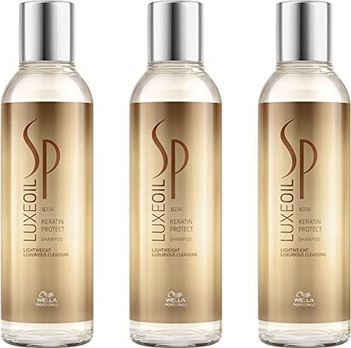 Shampooing Wella SP Luxe Oil Keratin Protect 3 x 200 ml pour cheveux sèches et abîmés